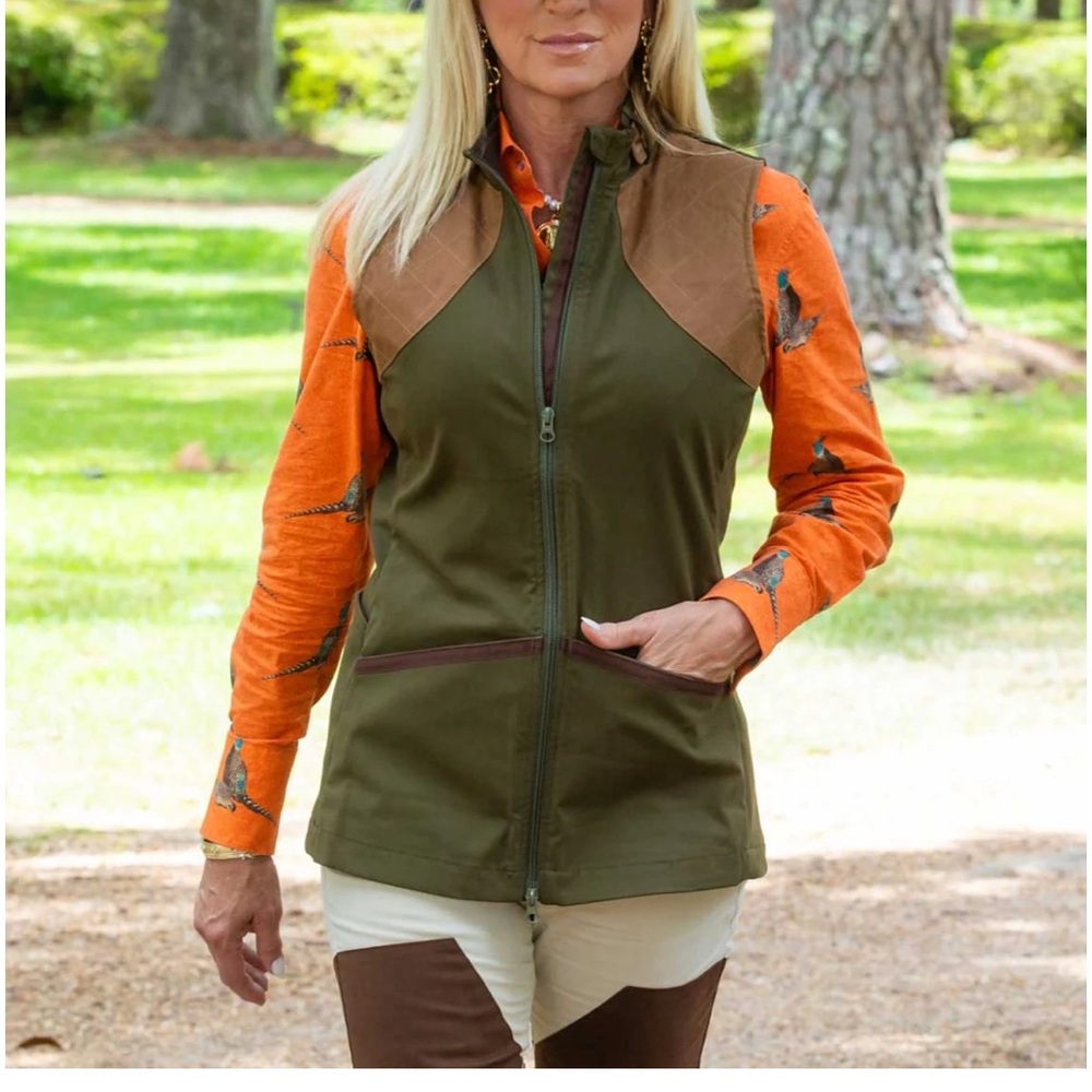 New Kevin's Huntress Twill Shooting Vest w/ Reversible Neck Tab MSRP $169.00 - Picture 7 of 9